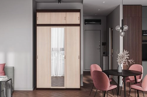 Шкаф-купе Миллениум-3 с антресолью Дуб Молочный - фото 1