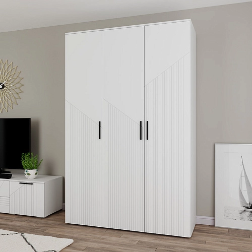 Шкаф распашной Синтра 3 Белый - фото 1