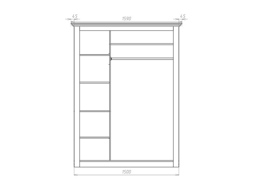 Шкаф распашной Кристалл-3 МДФ - фото 3