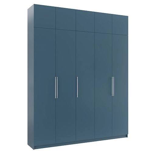 Шкаф распашной Калифорния-5 с антресолью Альби Полуночно-синий - фото 4