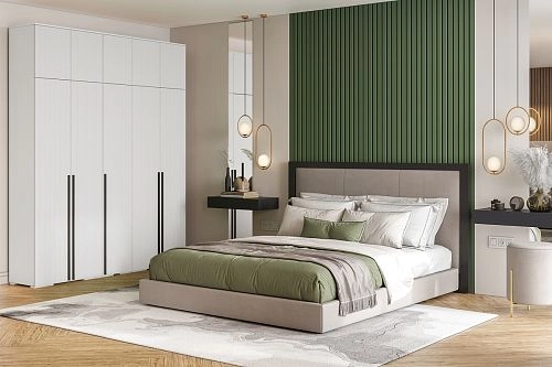 Шкаф распашной Лоренсе-5 с антресолью Белый - фото 1