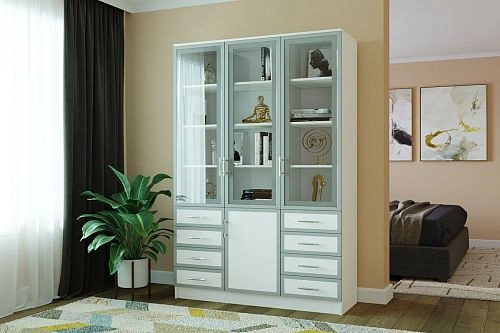 Книжный шкаф Альма-21 Белый - фото 1