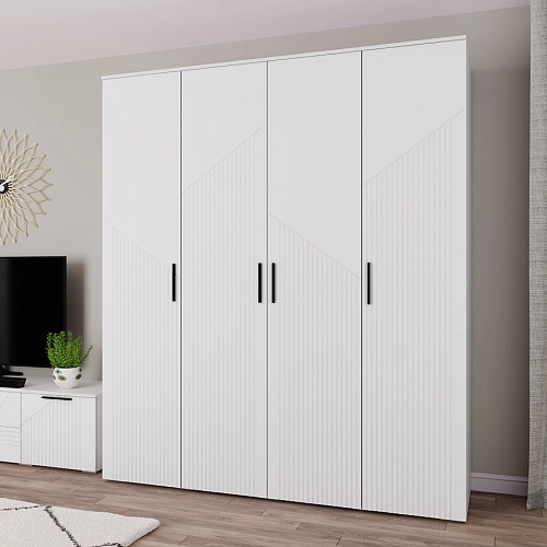 Шкаф распашной Синтра 4 Белый - фото 1