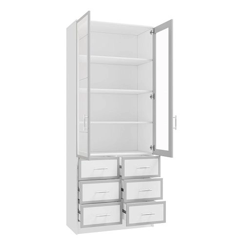 Книжный шкаф Альма-11 Белый - фото 2