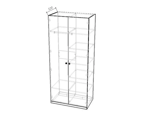 Шкаф распашной Стрекоза Mini-2 Белый - фото 2