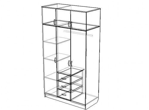 Шкаф распашной Лофт-3 - фото 2