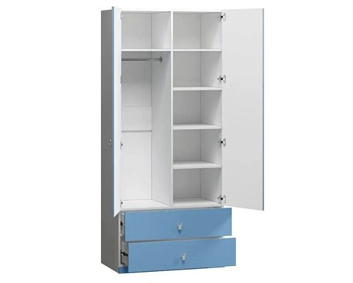 Шкаф распашной Банни-2.2 МДФ Пастельно-Синий (85мл2) - фото 2