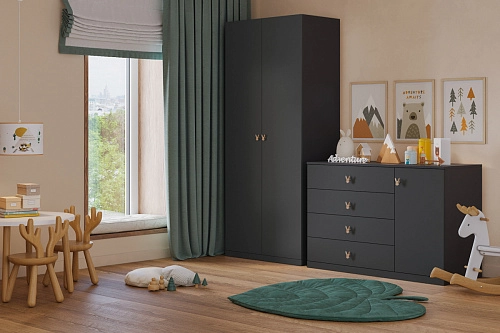 Стенка детская Банни-7 Черный Агат - фото 1