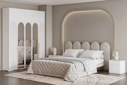 Шкаф распашной Брей-5 Хит с антресолью с зеркалами Белый - фото 1