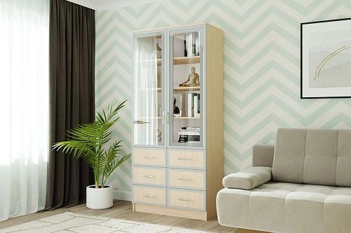 Книжный шкаф Альма-11 Дуб Молочный - фото 1