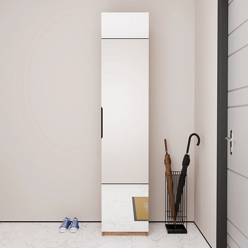 Пенал Астрис-1 с зеркалом Белый - фото 1