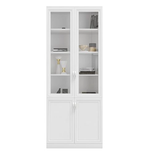 Книжный шкаф Библиограф 2.3 Рельеф Белый - фото 4