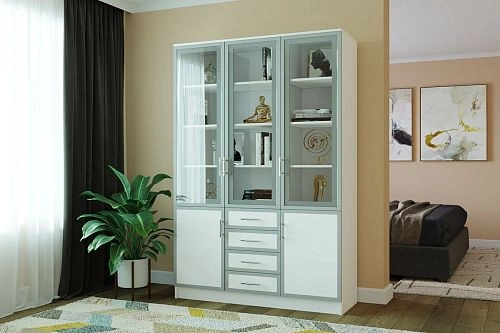 Книжный шкаф Альма-18 Белый - фото 1