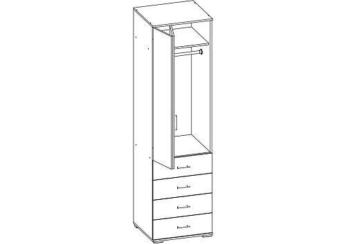 Шкаф распашной Гармошка-4 Дуб Сонома - фото 3