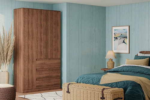 Шкаф распашной Стефани Мальм-3 Орех Экко - фото 1