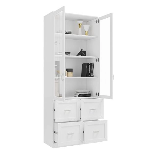 Книжный шкаф Библиограф 2.4 Квадро Белый - фото 2