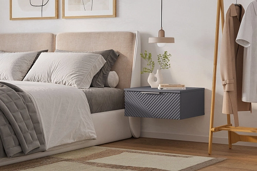 Тумба прикроватная подвесная Салерно NEW 1 Графит - фото 1