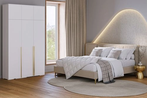 Шкаф распашной Эдинбург-3 с антресолью Белый - фото 1