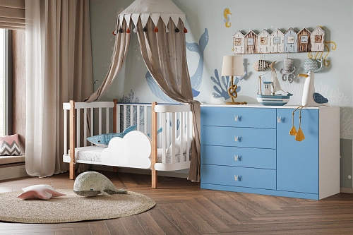 Комод Банни-2 Пастельно-Синий - фото 1