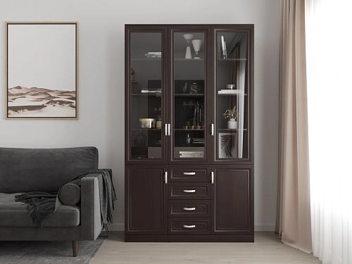 Шкаф Библиотека Библиограф 3.8 Рельеф Венге - фото 1