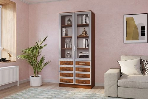 Книжный шкаф Альма-12 Орех Экко - фото 1