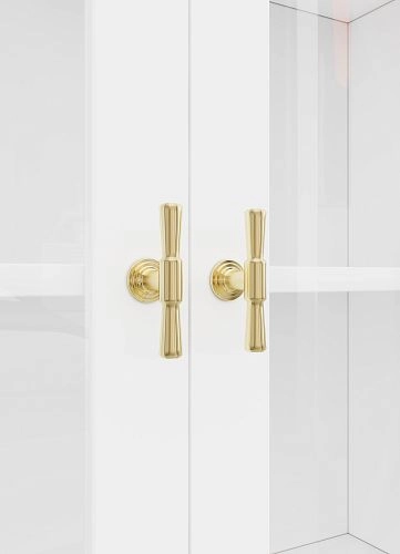 Шкаф Библиотека Билли Хелена-20 Белый/Золото - фото 2