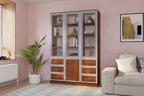 Книжный шкаф Альма-20 Орех Экко - фото 1