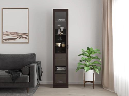 Книжный шкаф Библиограф 1.1 Рельеф Венге - фото 1