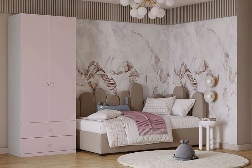 Шкаф распашной Банни-2.2 Розовый Лайт - фото 1