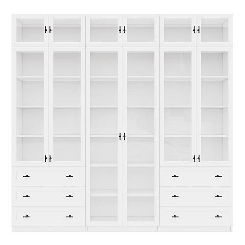 Шкаф Библиотека Билли Хелена-54 Белый/Черный - фото 5