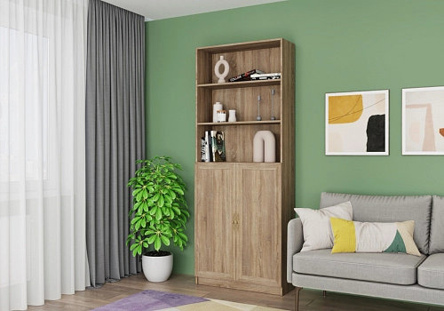 Книжный шкаф Карлос-026 Дуб Сонома - фото 1