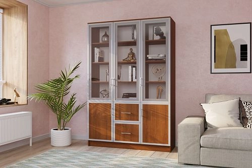 Книжный шкаф Альма-16 Орех Экко - фото 1