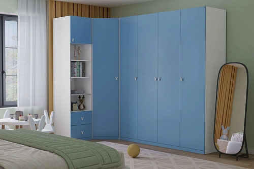 Стенка детская Банни-4 Пастельно-Синий - фото 1