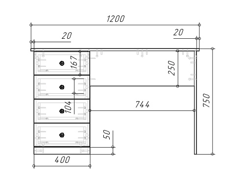 Письменный стол Стрекоза-2 Белый - фото 3