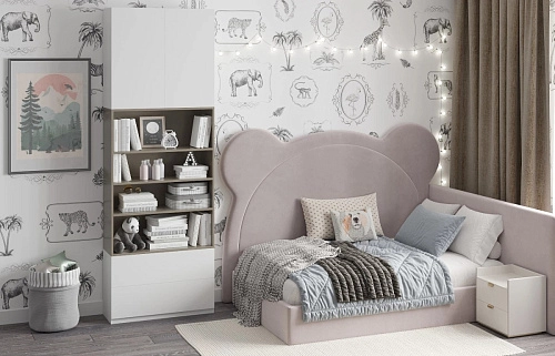 Стеллаж Олли-3 с дверцей Кобальт Серый - фото 1