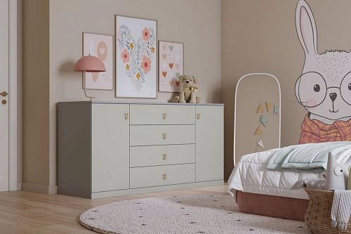 Комод Банни-3 Светло-Серый - фото 1