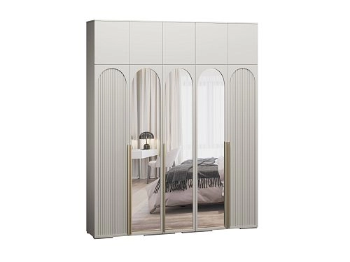 Шкаф распашной Брей-5 Хит с антресолью с зеркалами Кашемир - фото 2