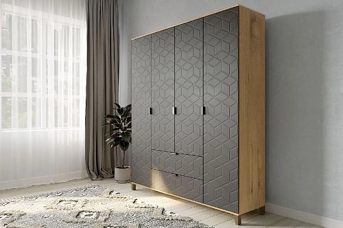 Шкаф распашной Марвин Йорк 4 фрезеровка 2 Графит - фото 1