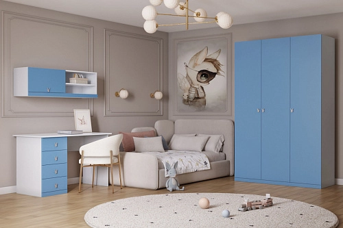 Стенка детская Банни-10 Пастельно-Синий - фото 1