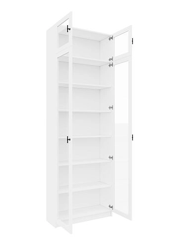 Шкаф Библиотека Билли Хелена-20 с антресолью Белый/Черный - фото 3