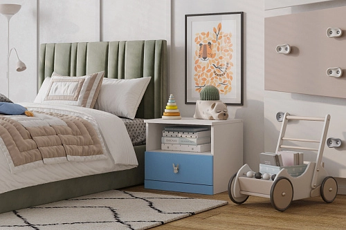 Тумба прикроватная Банни-2 Пастельно-Синий - фото 1