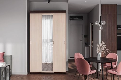 Шкаф-купе Миллениум-3 Дуб Молочный - фото 1