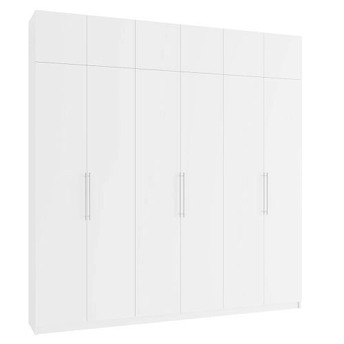 Шкаф распашной Калифорния-6 с антресолью Белый - фото 4