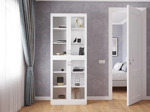 Книжный шкаф Библиограф 2.2 Квадро Белый - фото 1