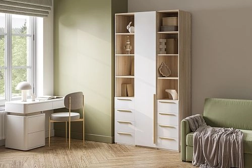 Шкаф распашной Хейсон-28 Белый Дуб Сонома - фото 1