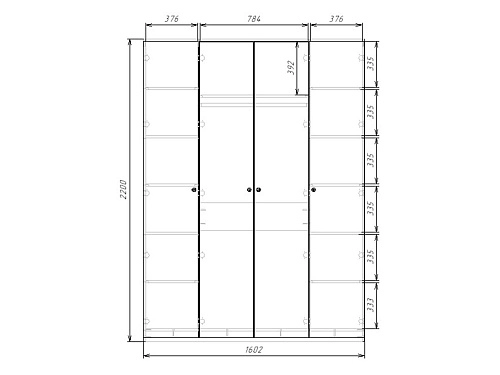 Шкаф распашной Колорадо-4 с зеркалом МДФ - фото 4