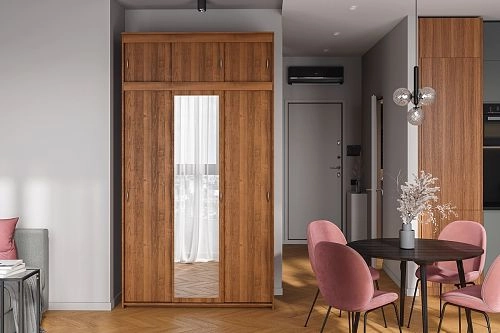 Шкаф-купе Миллениум-3 с антресолью Орех Экко - фото 1