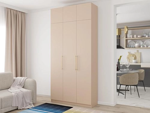 Шкаф распашной Калифорния-3 с антресолью Сатин - фото 1