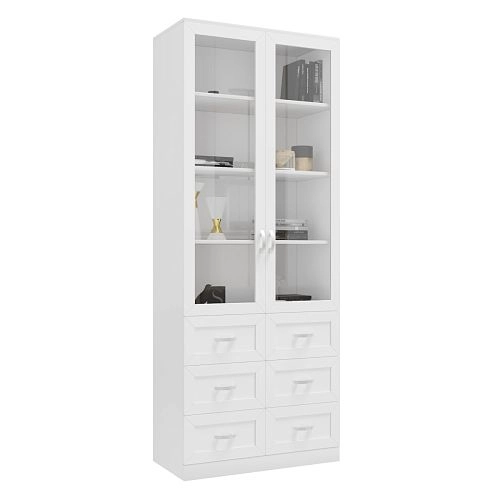 Книжный шкаф Библиограф 2.5 Квадро Белый - фото 3