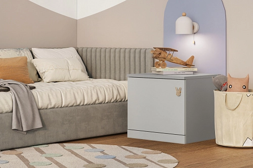 Тумба прикроватная Банни-1 Светло-Серый - фото 1